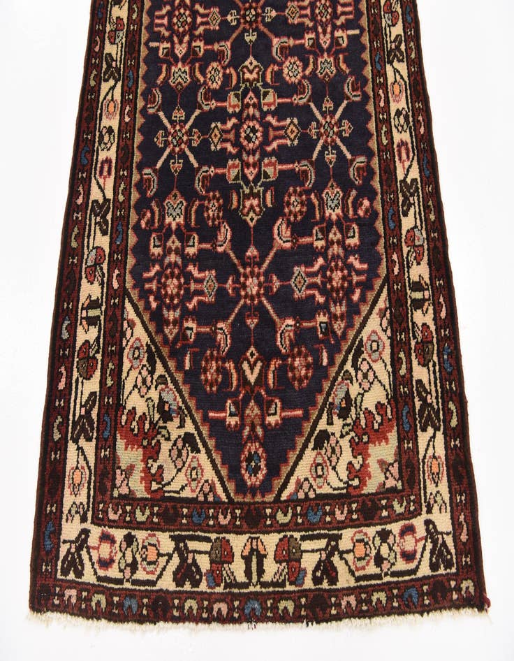 Detail image of  3' 6 x 10'  Hand Knotted Hossainabad Persian Wool Runner Rug