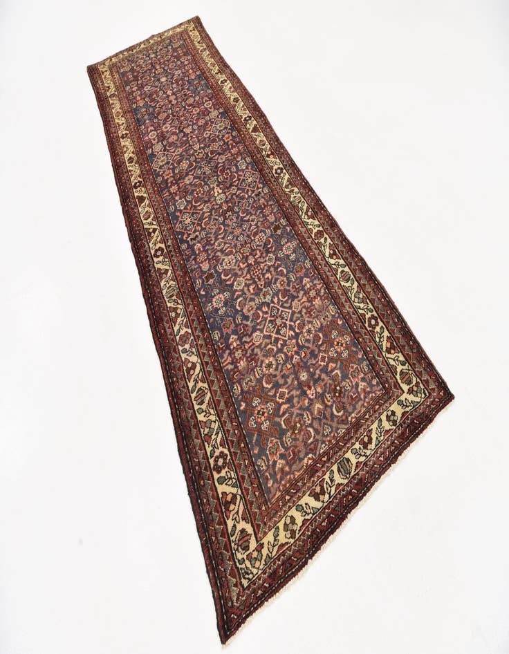 Detail image of 3' 6 x 9' 7 Hand Knotted Hossainabad Persian Wool Runner Rug