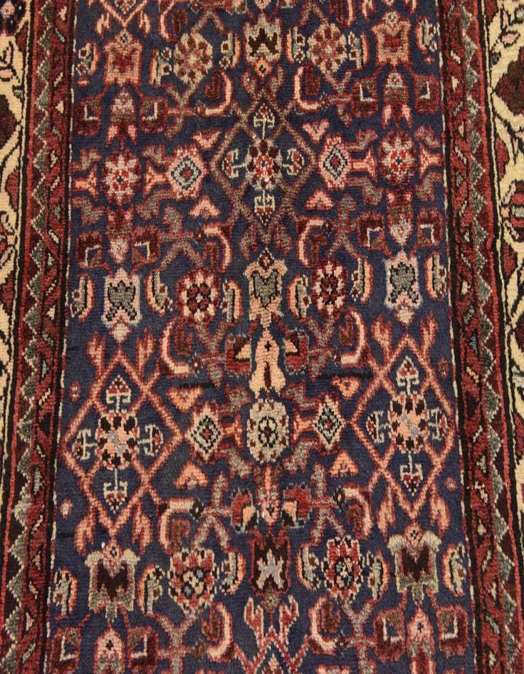 Detail image of 3' 6 x 9' 7 Hand Knotted Hossainabad Persian Wool Runner Rug