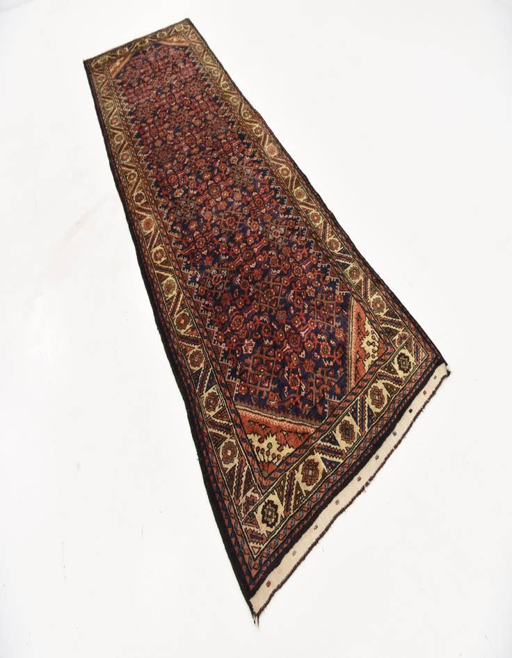 Detail image of  3' 7 x 10' 8  Hand Knotted Hossainabad Persian Wool Runner Rug