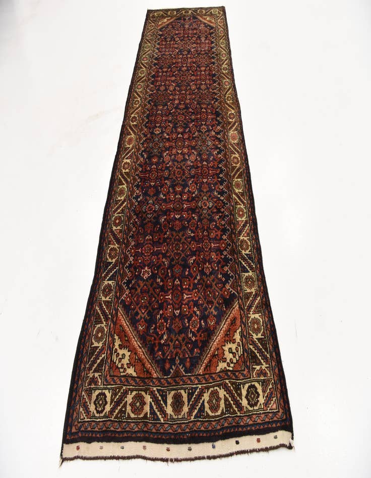 Detail image of  3' 7 x 10' 8  Hand Knotted Hossainabad Persian Wool Runner Rug