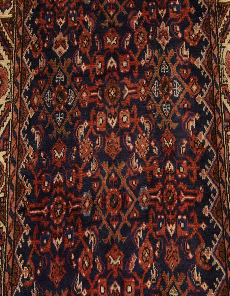 Detail image of  3' 7 x 10' 8  Hand Knotted Hossainabad Persian Wool Runner Rug