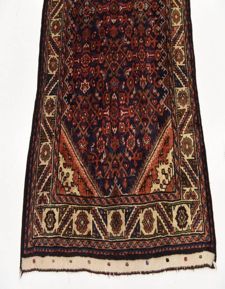 Detail image of  3' 7 x 10' 8  Hand Knotted Hossainabad Persian Wool Runner Rug