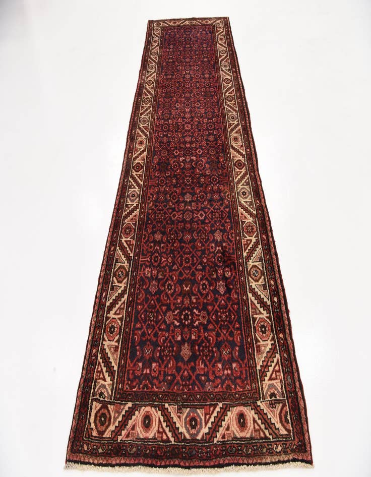 Detail image of  3' 10 x 10' 7  Hand Knotted Hossainabad Persian Wool Runner Rug