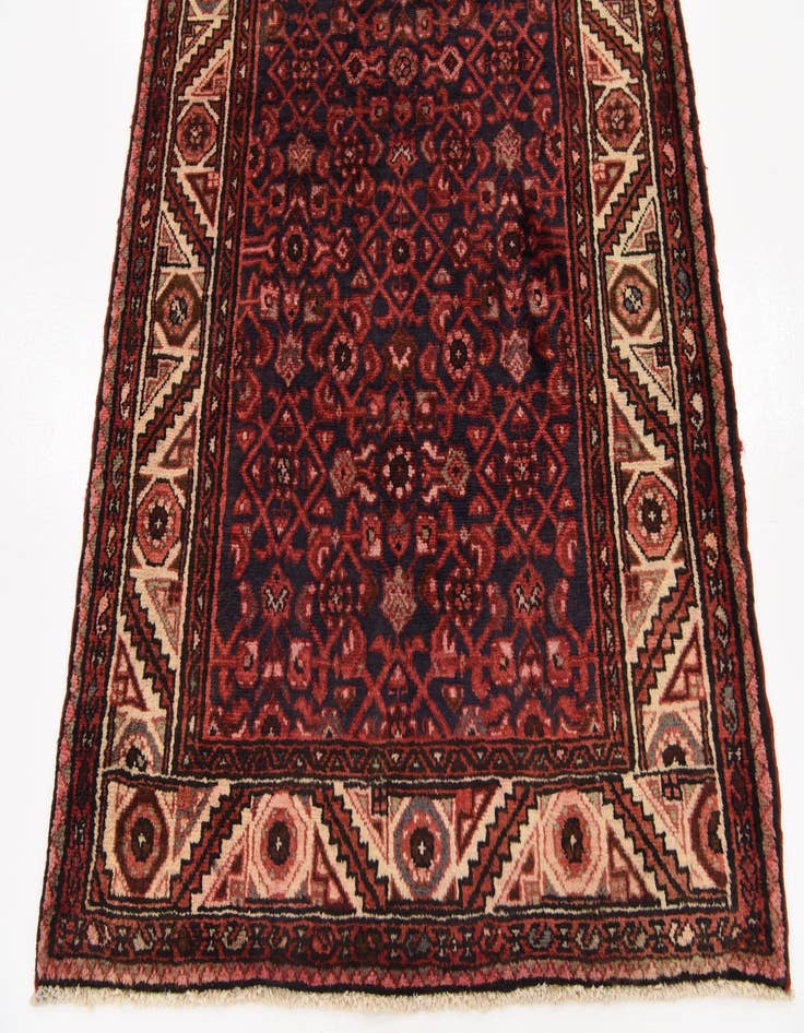 Detail image of  3' 10 x 10' 7  Hand Knotted Hossainabad Persian Wool Runner Rug