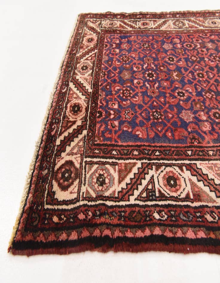 Detail image of  3' 10 x 10' 7  Hand Knotted Hossainabad Persian Wool Runner Rug