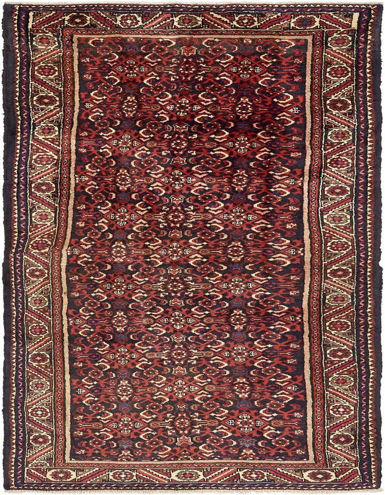 Primary image 3' 7 x 9' 10 Hand Knotted Hossainabad Persian Wool Runner Rug