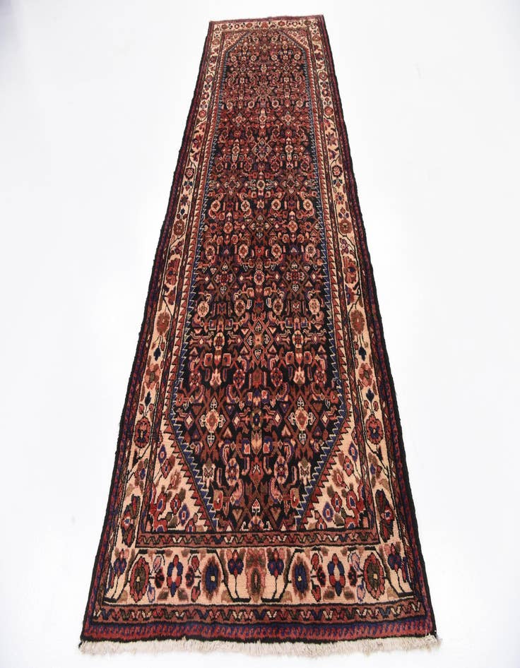 Detail image of  3' 10 x 10' 2  Hand Knotted Hossainabad Persian Wool Runner Rug