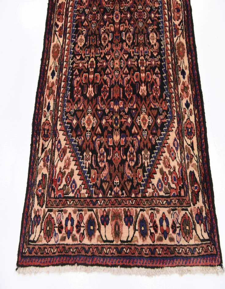 Detail image of  3' 10 x 10' 2  Hand Knotted Hossainabad Persian Wool Runner Rug