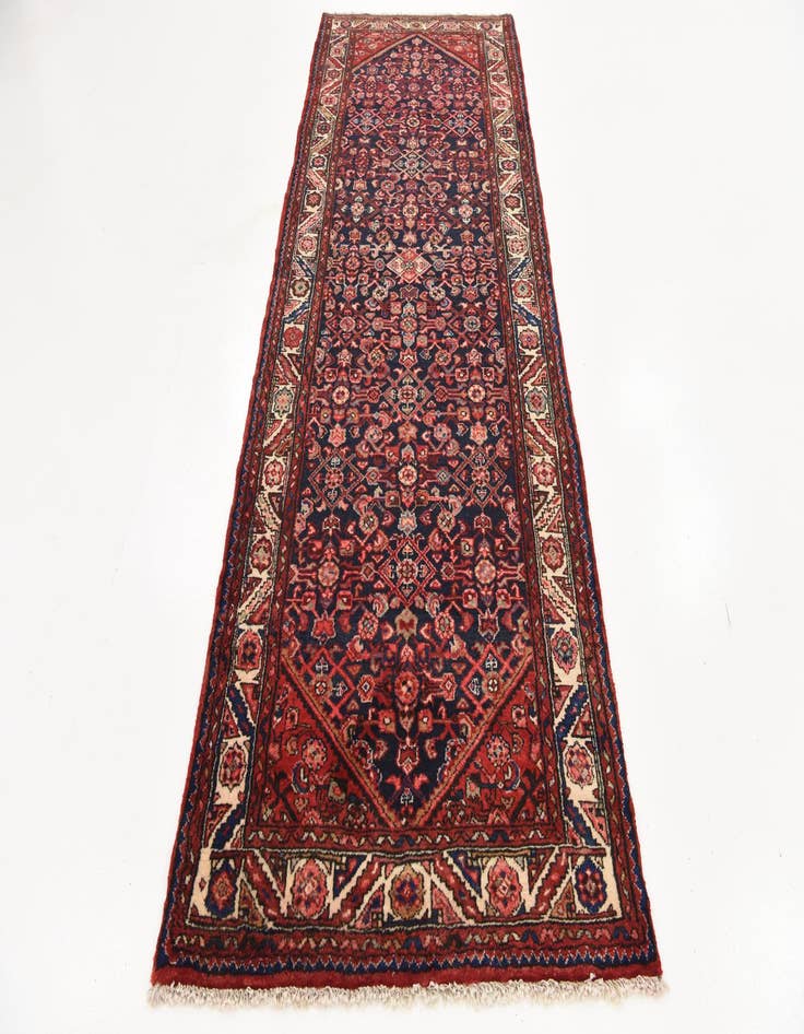 Detail image of  3' 9 x 10' 9  Hand Knotted Hossainabad Persian Wool Runner Rug