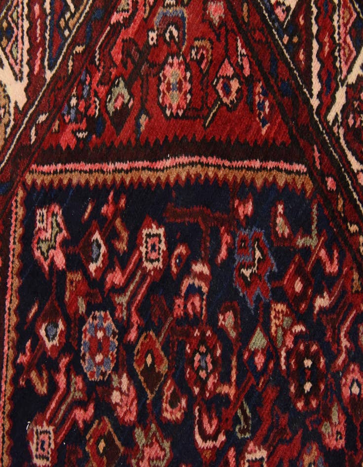 Detail image of  3' 9 x 10' 9  Hand Knotted Hossainabad Persian Wool Runner Rug