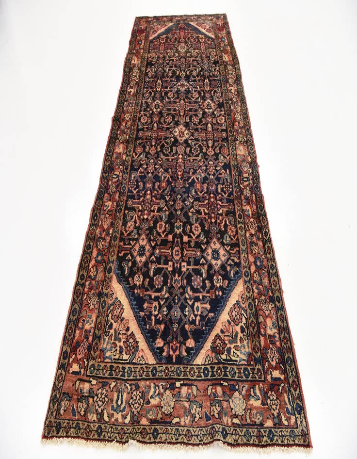 Detail image of  4' 3 x 9' 11  Hand Knotted Hossainabad Persian Wool Runner Rug