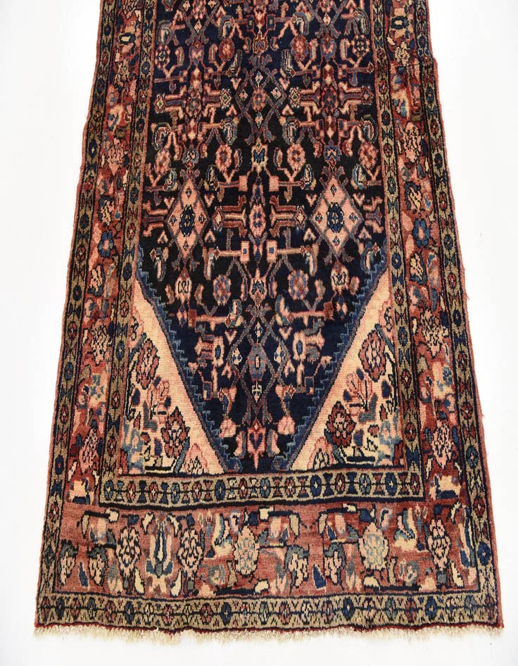 Detail image of  4' 3 x 9' 11  Hand Knotted Hossainabad Persian Wool Runner Rug