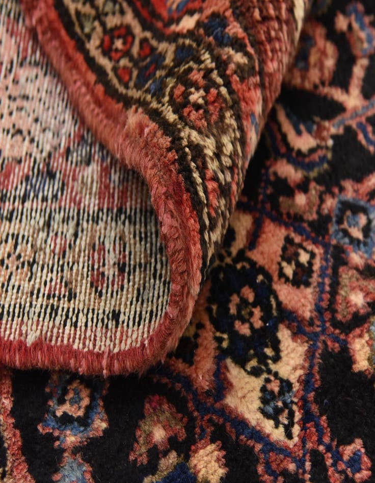 Detail image of  4' 3 x 9' 11  Hand Knotted Hossainabad Persian Wool Runner Rug