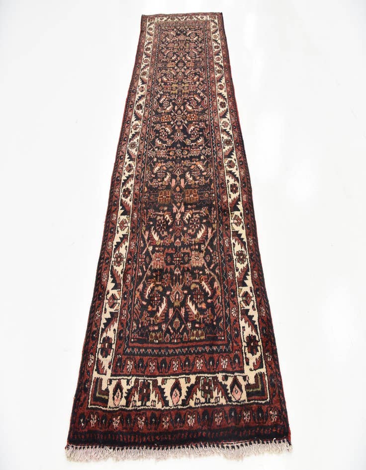 Detail image of  3' 7 x 10' 3  Hand Knotted Hossainabad Persian Wool Runner Rug