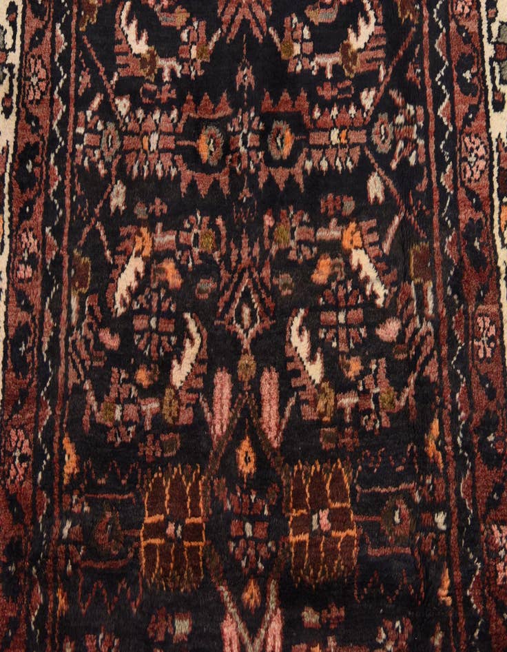 Detail image of  3' 7 x 10' 3  Hand Knotted Hossainabad Persian Wool Runner Rug