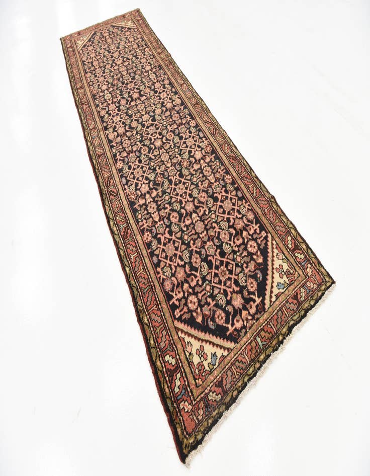 Detail image of  3' 7 x 10' 6  Hand Knotted Hossainabad Persian Wool Runner Rug