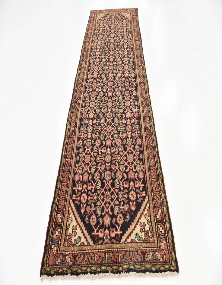 Detail image of  3' 7 x 10' 6  Hand Knotted Hossainabad Persian Wool Runner Rug