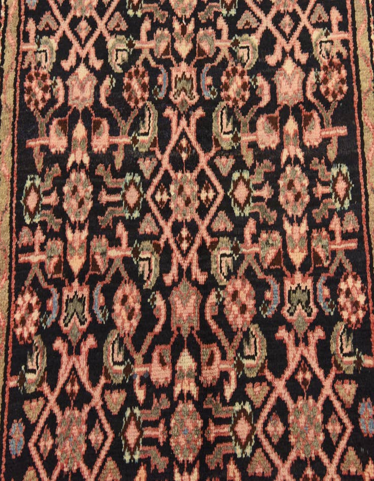 Detail image of  3' 7 x 10' 6  Hand Knotted Hossainabad Persian Wool Runner Rug