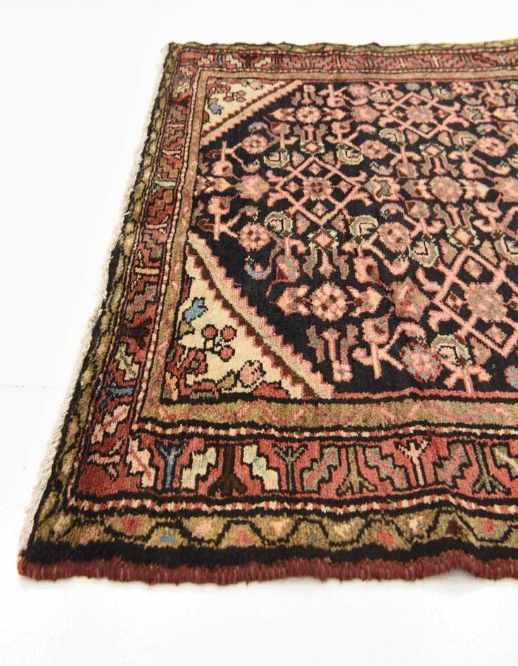 Detail image of  3' 7 x 10' 6  Hand Knotted Hossainabad Persian Wool Runner Rug