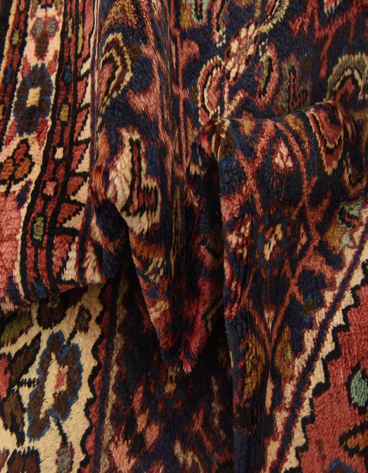 Detail image of  3' 9 x 9' 11  Hand Knotted Hossainabad Persian Wool Runner Rug