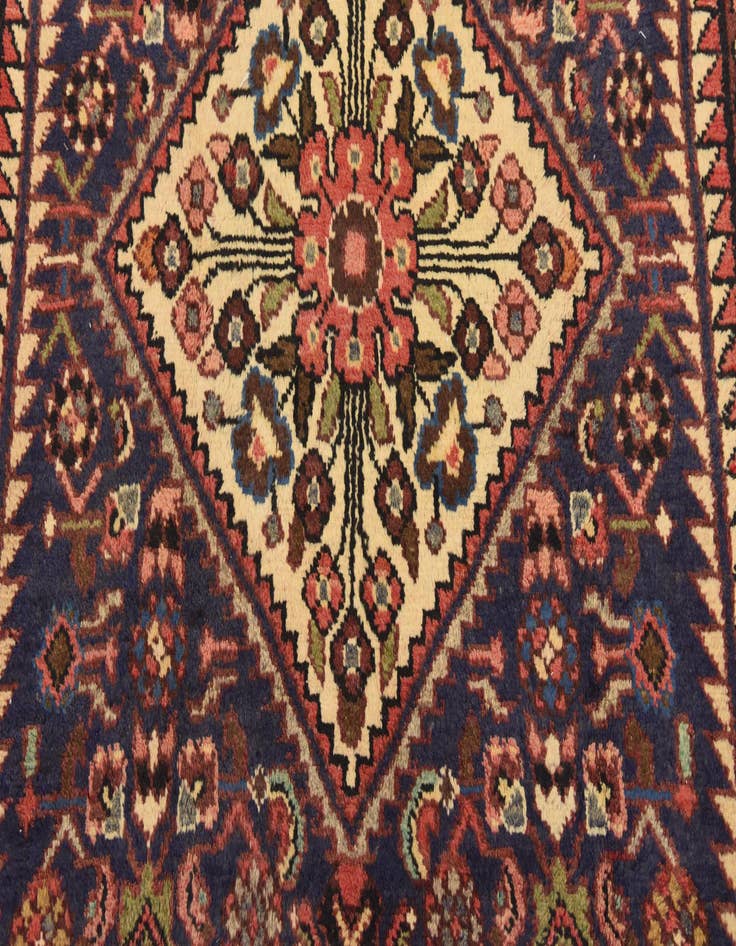 Detail image of  3' 9 x 9' 11  Hand Knotted Hossainabad Persian Wool Runner Rug
