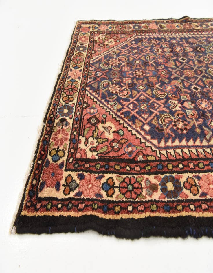 Detail image of  3' 9 x 9' 11  Hand Knotted Hossainabad Persian Wool Runner Rug