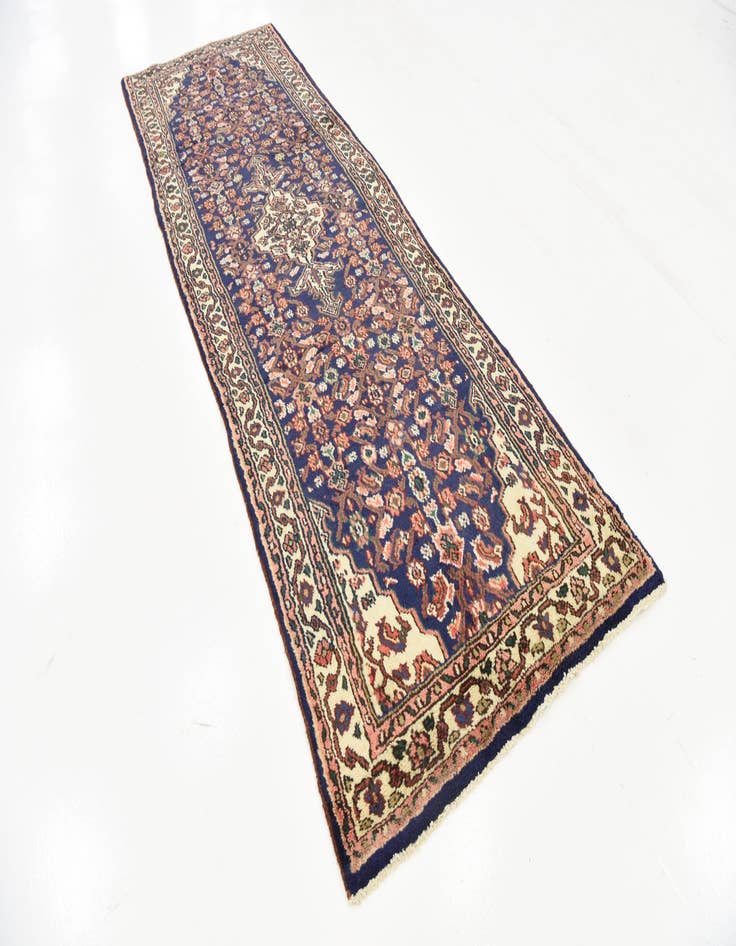 Detail image of  3' 4 x 9' 11  Hand Knotted Hossainabad Persian Wool Runner Rug