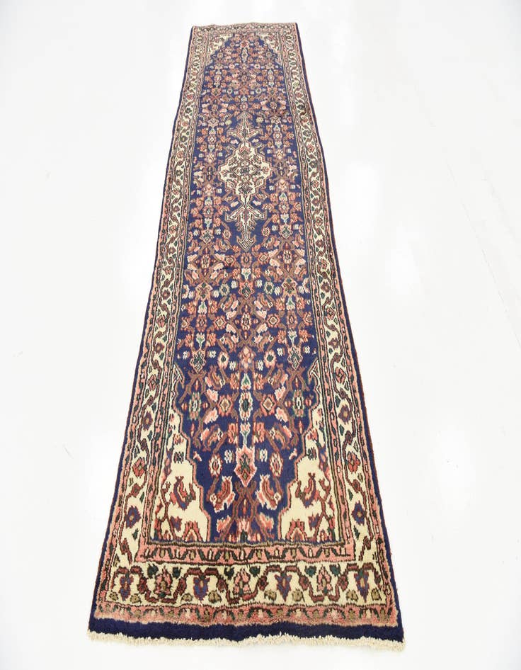 Detail image of  3' 4 x 9' 11  Hand Knotted Hossainabad Persian Wool Runner Rug
