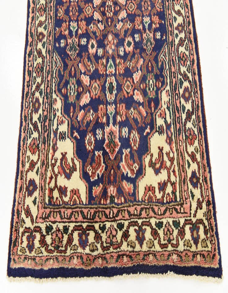 Detail image of  3' 4 x 9' 11  Hand Knotted Hossainabad Persian Wool Runner Rug