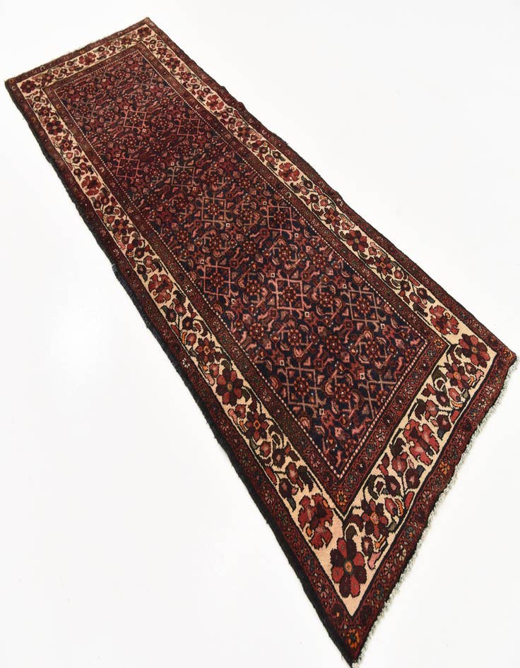 Detail image of  3' 5 x 9' 6  Hand Knotted Hossainabad Persian Wool Runner Rug