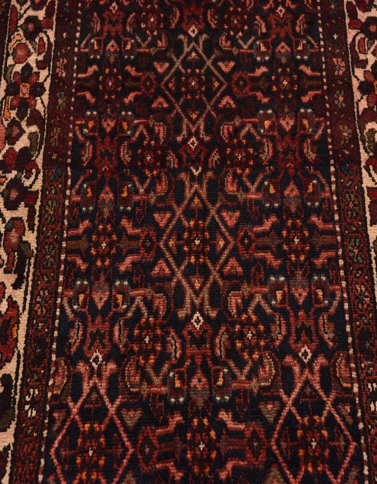 Detail image of  3' 5 x 9' 6  Hand Knotted Hossainabad Persian Wool Runner Rug