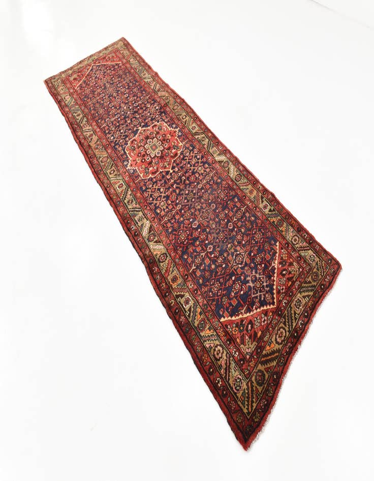 Detail image of 3' 8 x 10' 6 Hand Knotted Hossainabad Persian Wool Runner Rug