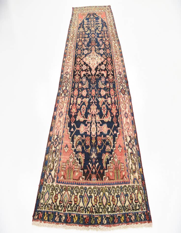 Detail image of  3' 7 x 10' 2  Hand Knotted Hossainabad Persian Wool Runner Rug