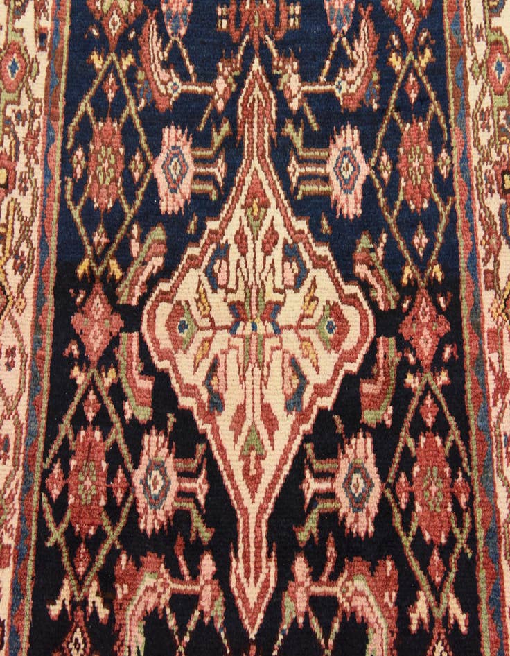 Detail image of  3' 7 x 10' 2  Hand Knotted Hossainabad Persian Wool Runner Rug