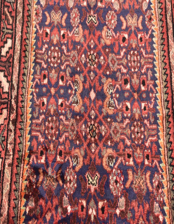 Detail image of  3' 8 x 9' 6  Hand Knotted Hossainabad Persian Wool Runner Rug