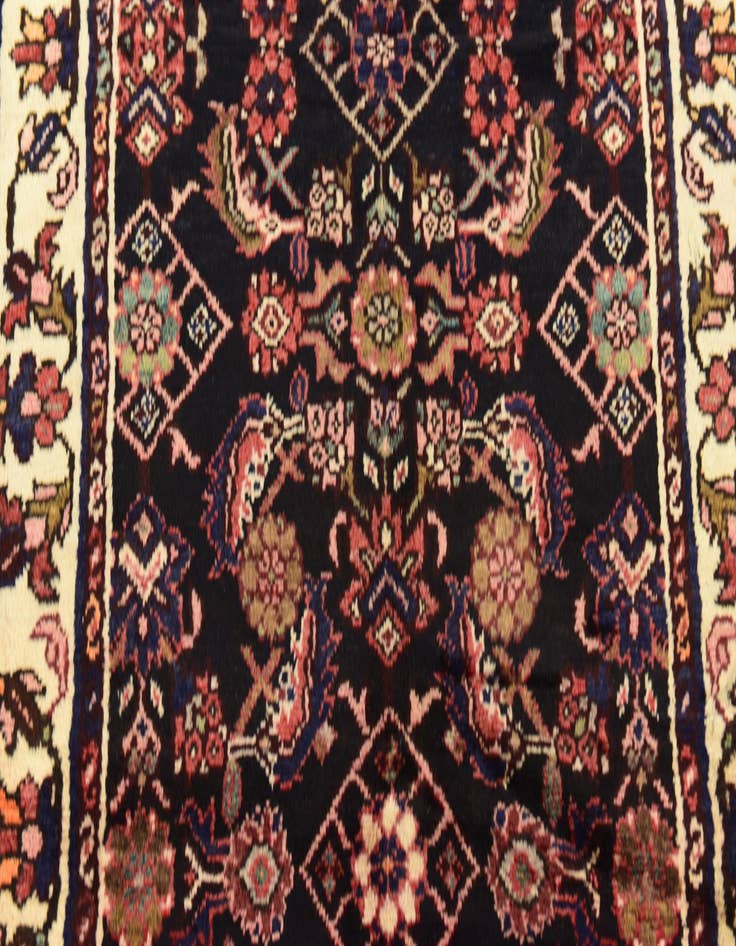 Detail image of  3' 8 x 10'  Hand Knotted Hossainabad Persian Wool Runner Rug