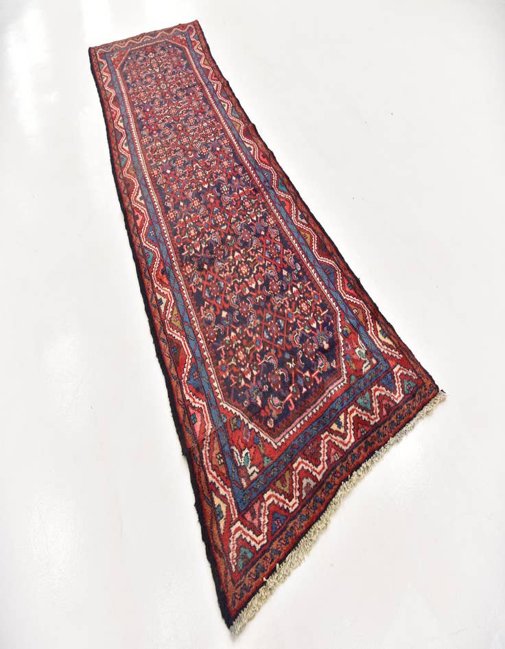 Detail image of  3' 6 x 10'  Hand Knotted Hossainabad Persian Wool Runner Rug