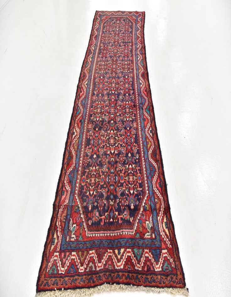 Detail image of  3' 6 x 10'  Hand Knotted Hossainabad Persian Wool Runner Rug