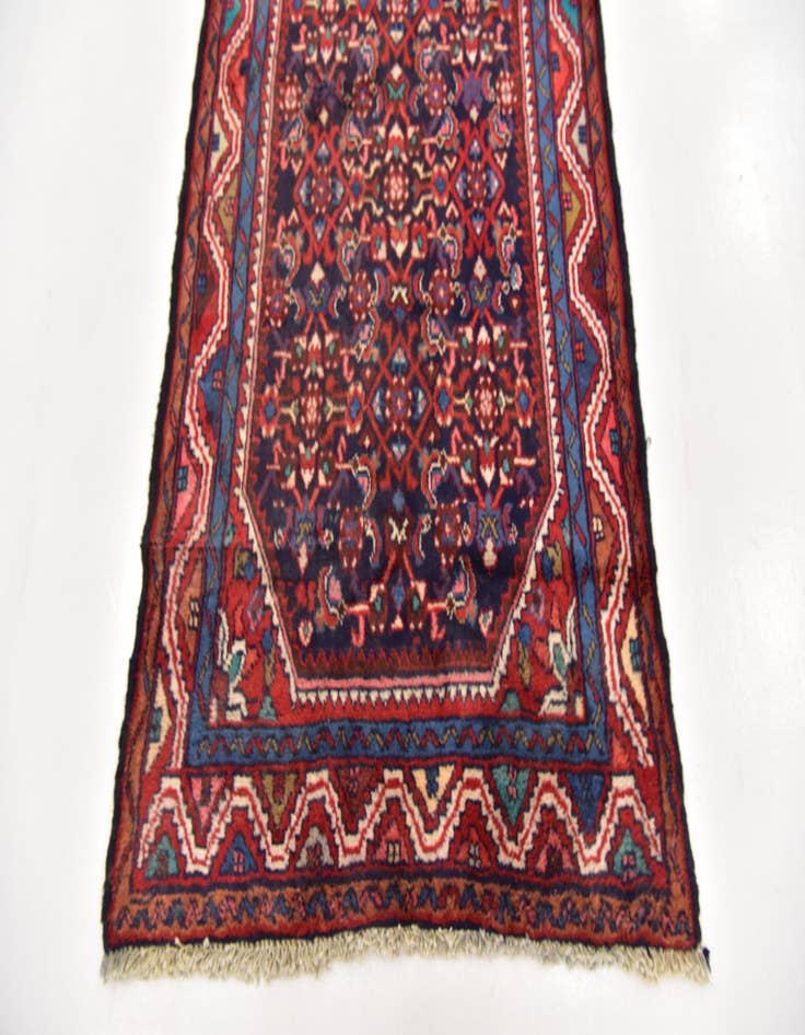 Detail image of  3' 6 x 10'  Hand Knotted Hossainabad Persian Wool Runner Rug