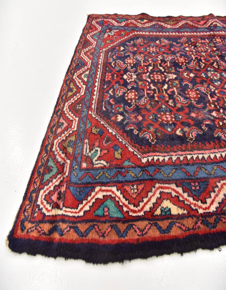 Detail image of  3' 6 x 10'  Hand Knotted Hossainabad Persian Wool Runner Rug