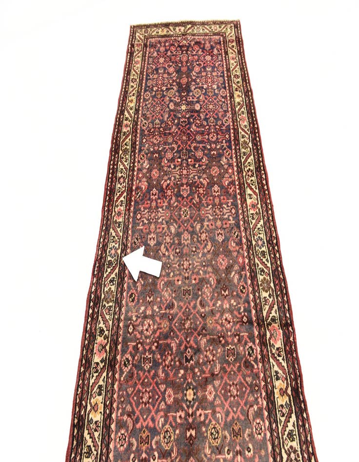 Detail image of  3' 8 x 9' 10  Hand Knotted Hossainabad Persian Wool Runner Rug