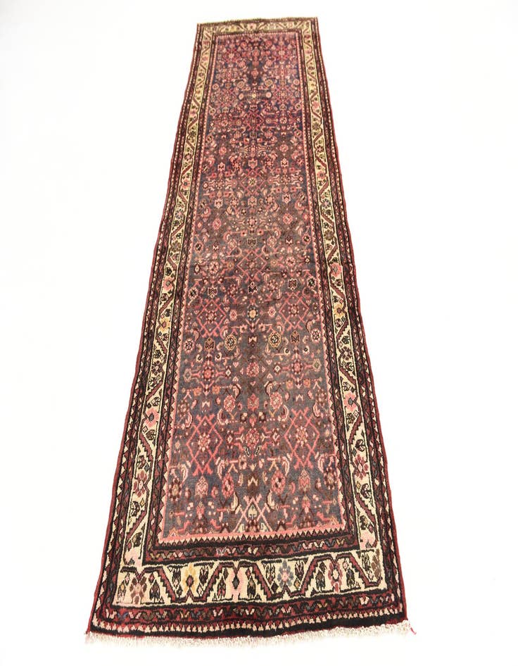 Detail image of  3' 8 x 9' 10  Hand Knotted Hossainabad Persian Wool Runner Rug