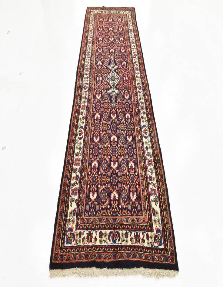 Detail image of  3' 7 x 10' 5  Hand Knotted Hossainabad Persian Wool Runner Rug