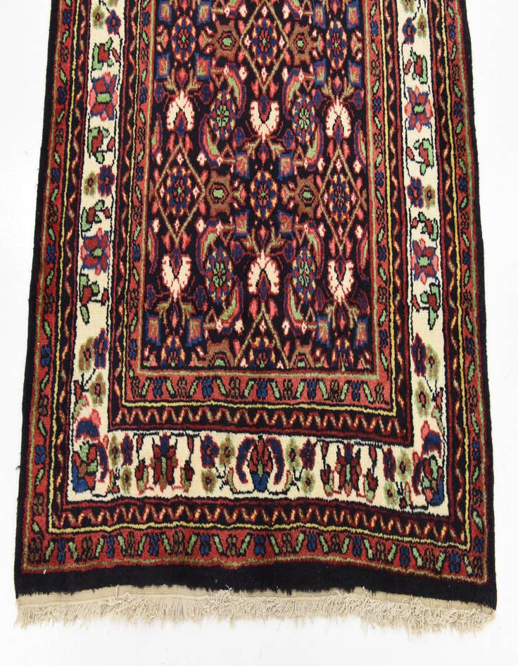 Detail image of  3' 7 x 10' 5  Hand Knotted Hossainabad Persian Wool Runner Rug