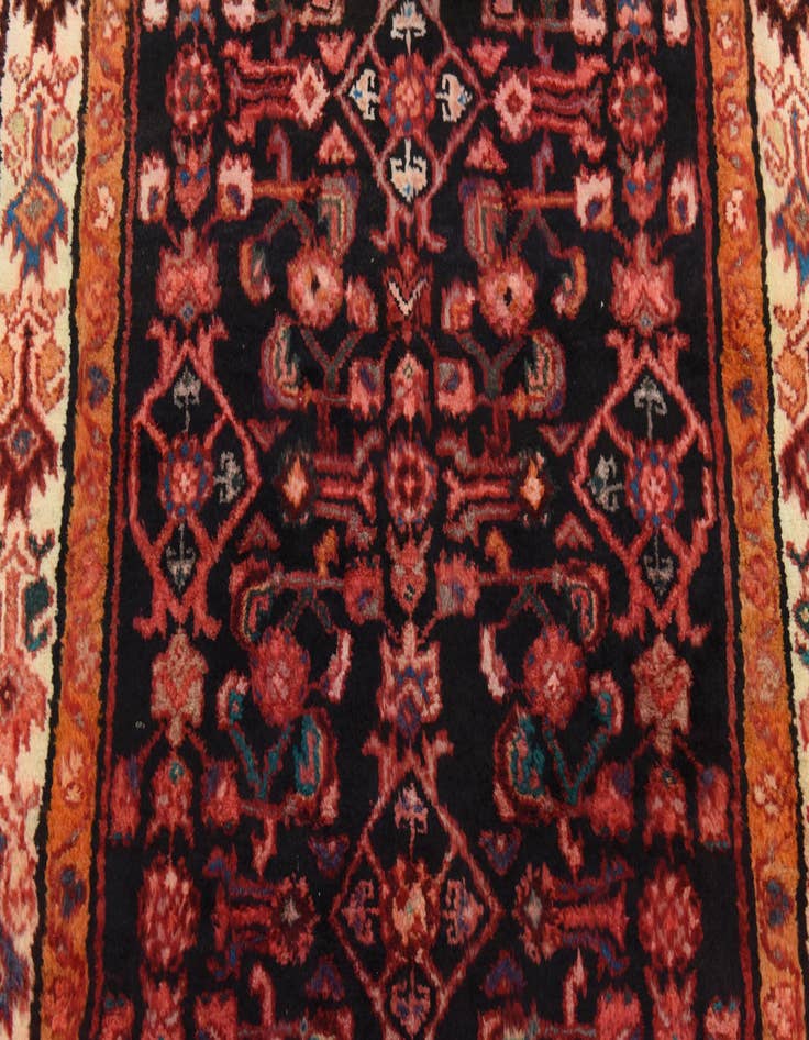 Detail image of  3' 7 x 10' 3  Hand Knotted Hossainabad Persian Wool Runner Rug