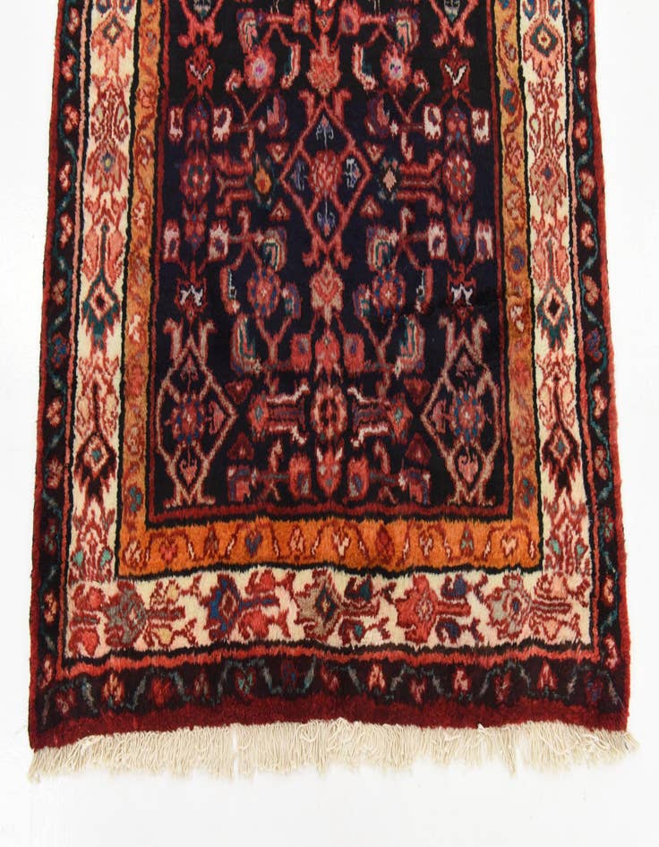 Detail image of  3' 7 x 10' 3  Hand Knotted Hossainabad Persian Wool Runner Rug