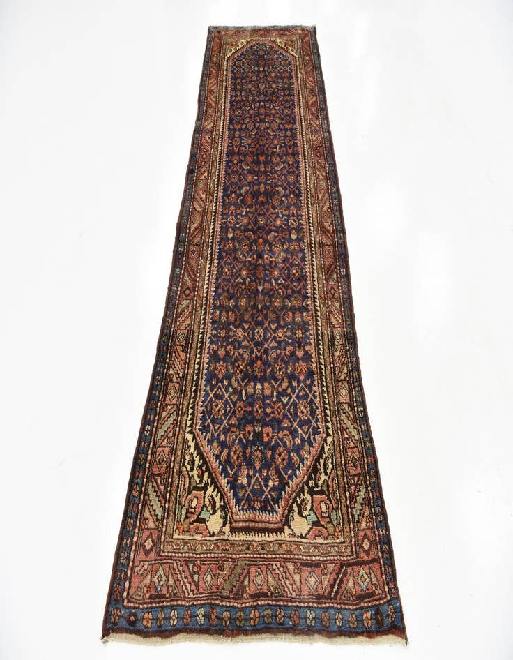 Detail image of 3' 5 x 10' 2 Hand Knotted Hossainabad Persian Wool Runner Rug