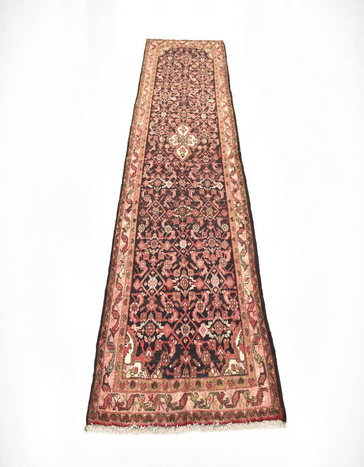 Detail image of  3' 9 x 10' 2  Hand Knotted Hossainabad Persian Wool Runner Rug