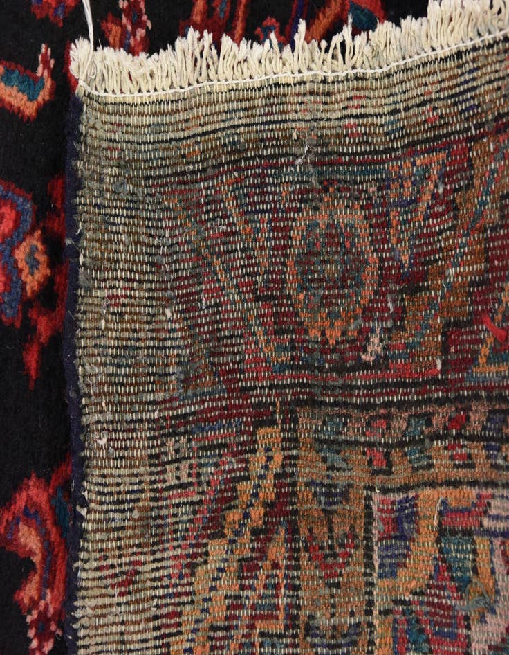 Detail image of 3' 11 x 10' Hand Knotted Hossainabad Persian Wool Runner Rug